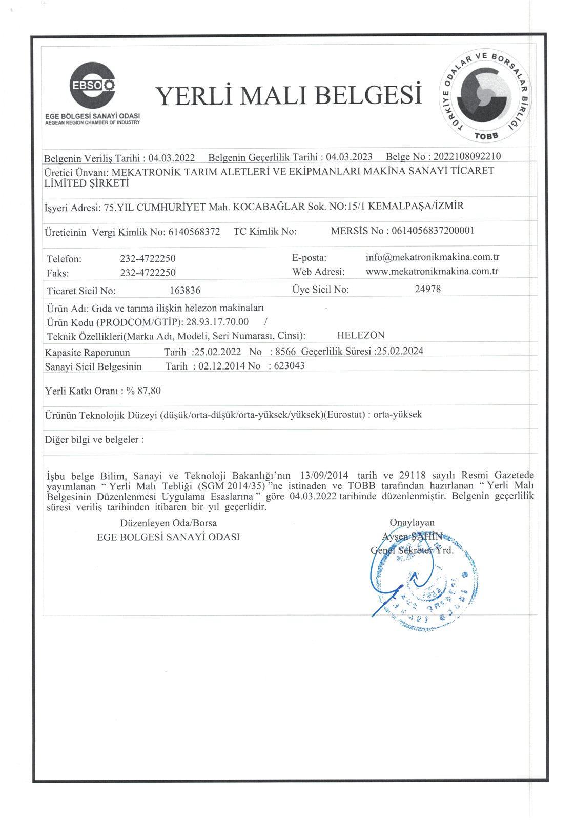 Copia escaneada del certificado Tornillo Sinfín
